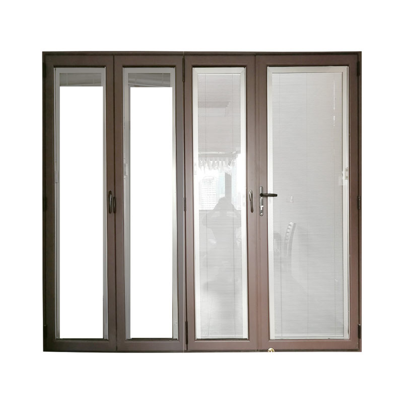 SFD Indoor glass built-in blinds multi-panel aluminum folding door
