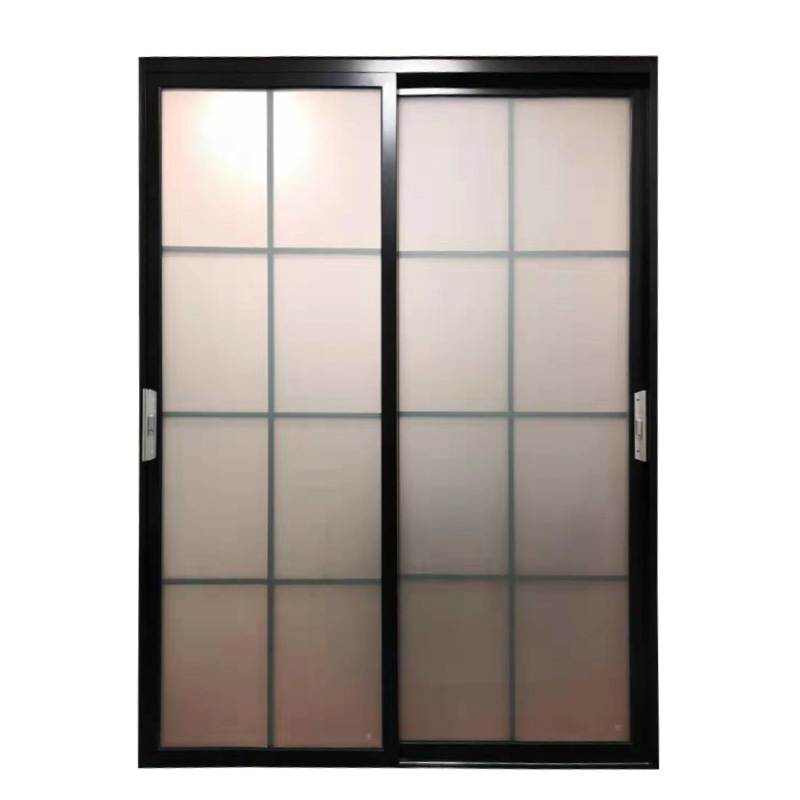 Frosted glass partition decorative aluminum sliding door