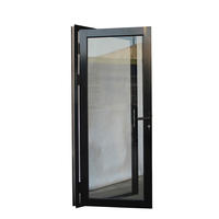 Thermal break sound proof tempered glass aluminum casement door